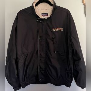 Augusta Sportswear Black Men's Jacket with race car logo.  Large. EUC.
